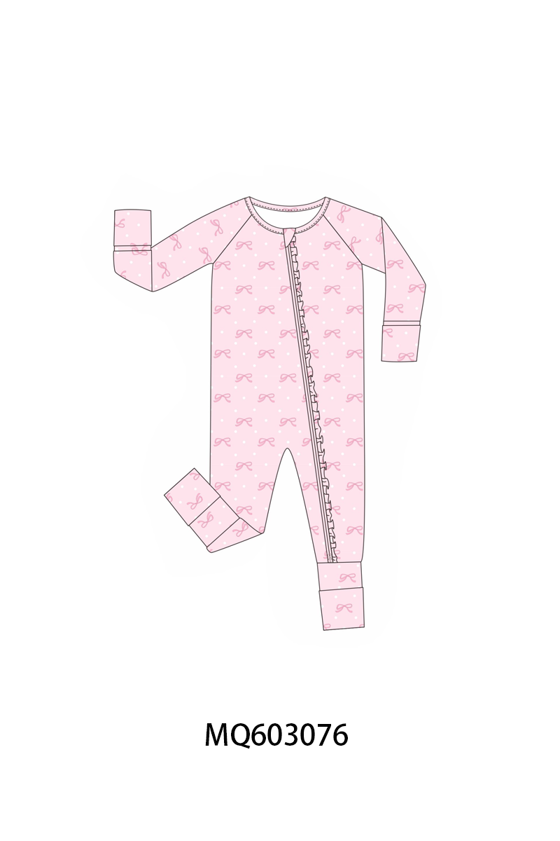 PO84 Pink bow print ruffle collection- ETA Sept