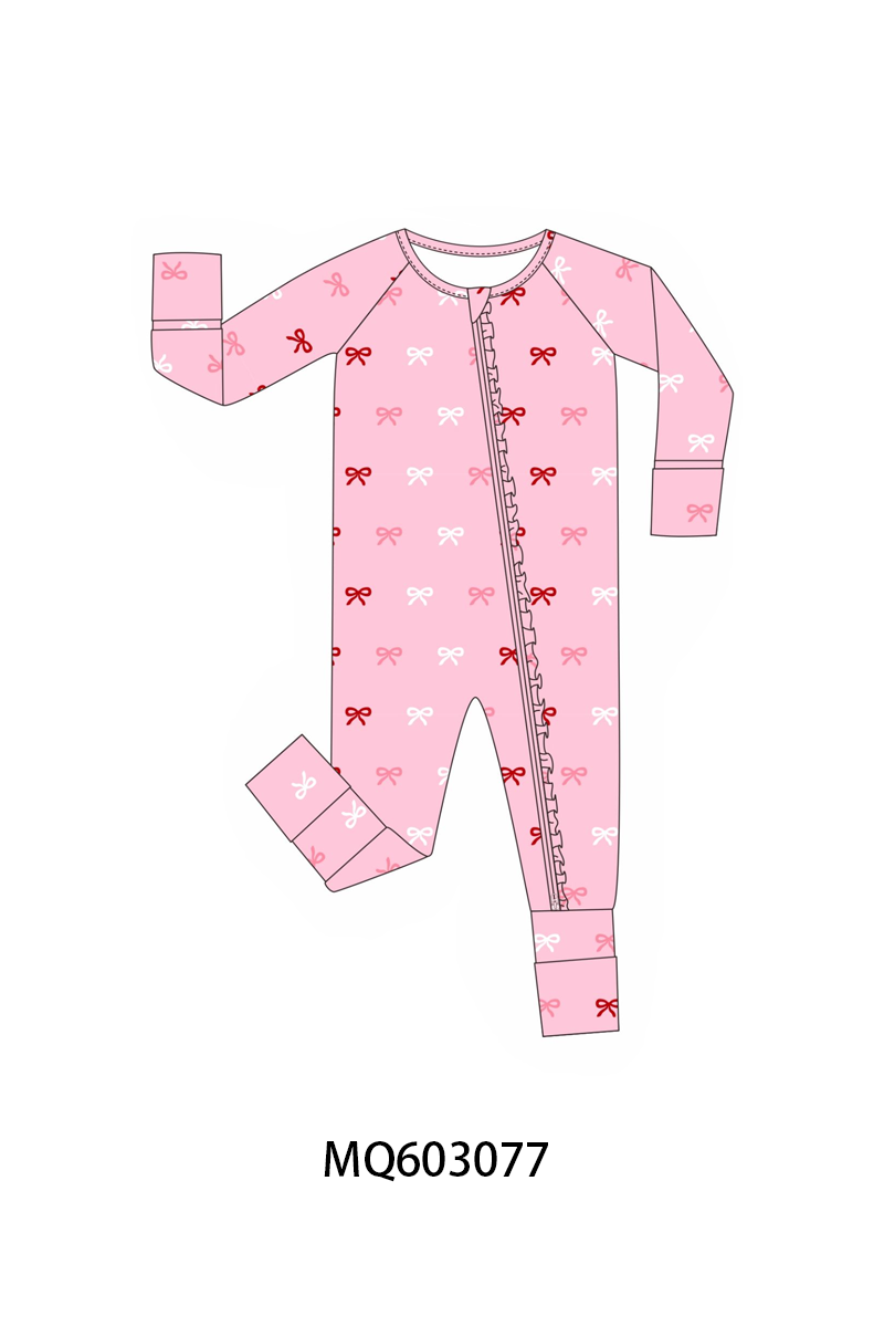 PO84 Pink bow print ruffle collection- ETA Sept