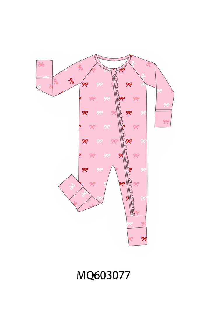 PO84 Pink bow print ruffle collection- ETA Sept