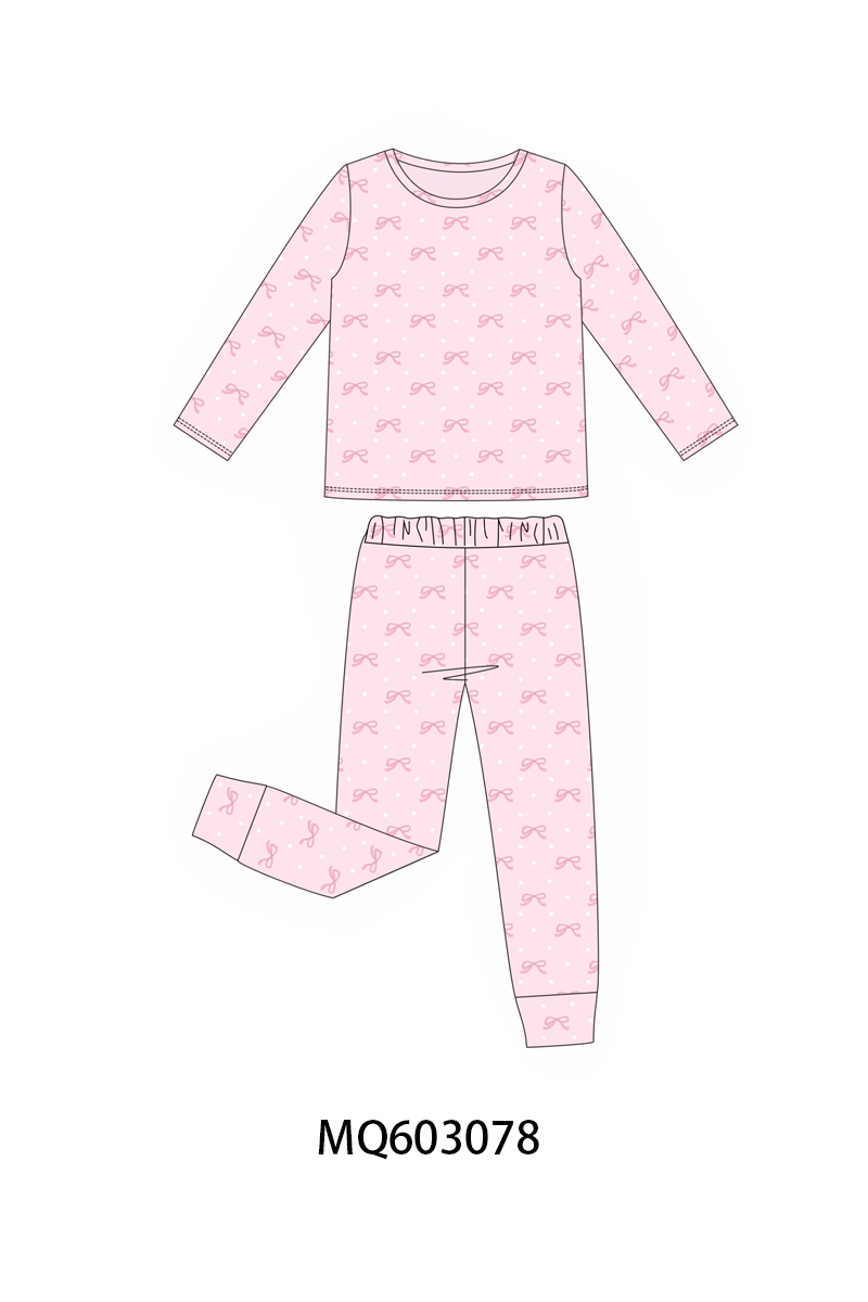 PO84 Pink bow print ruffle collection- ETA Sept