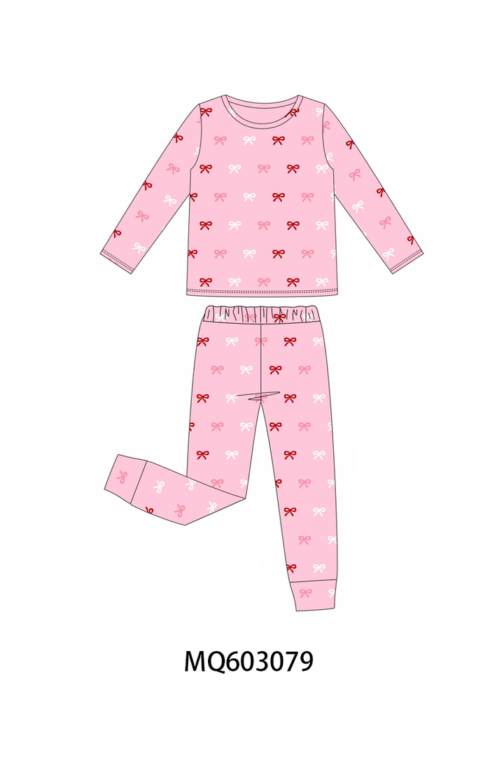 PO84 Pink bow print ruffle collection- ETA Sept