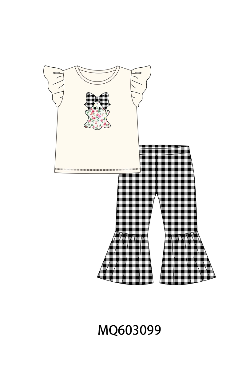 PO84 Beige halloween ghost bow embroidery collection- ETA Sept