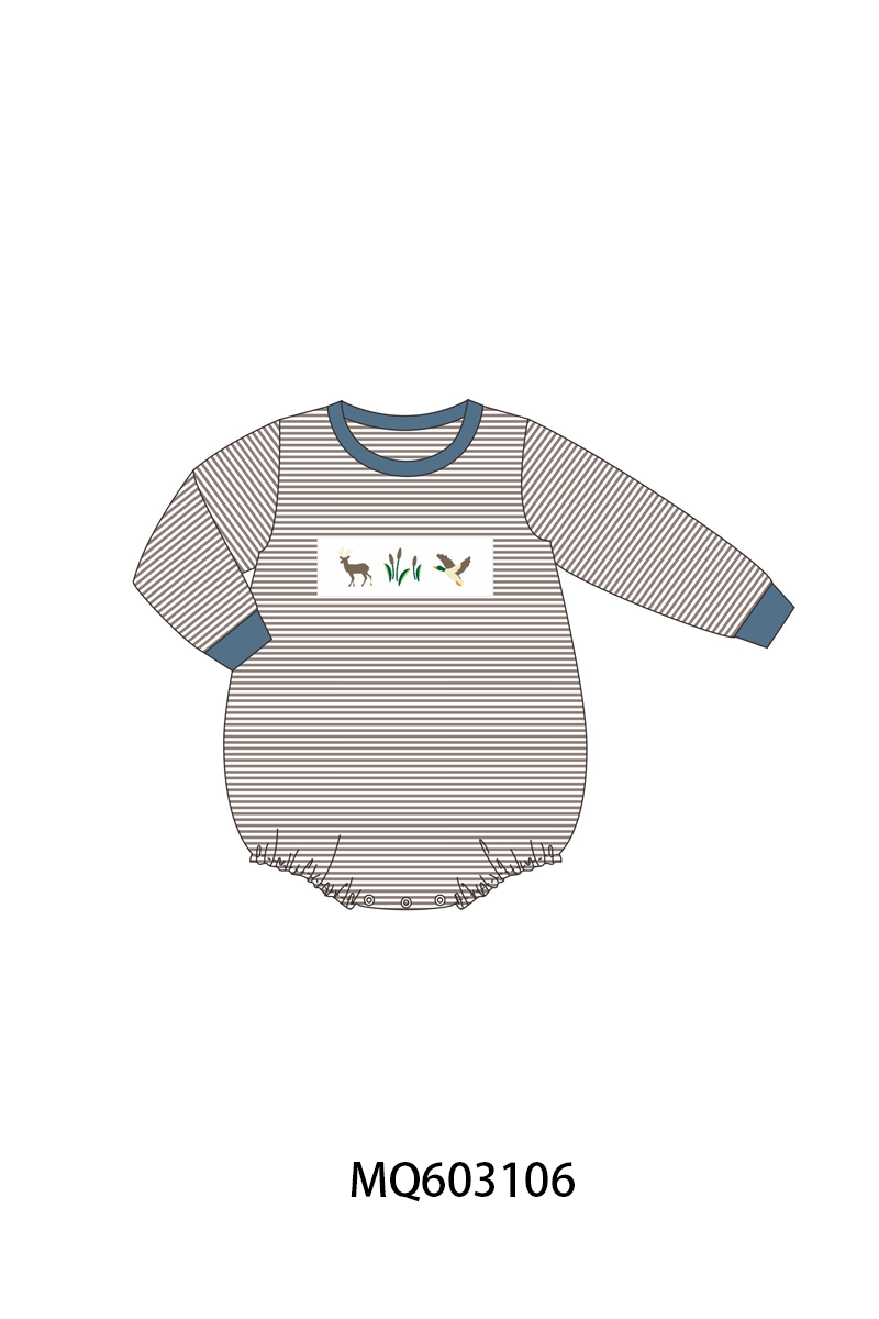 PO84 Blue hunting embroidery stripe collection- ETA Sept