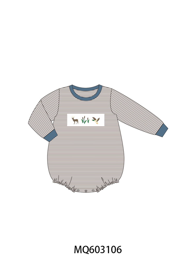 PO84 Blue hunting embroidery stripe collection- ETA Sept