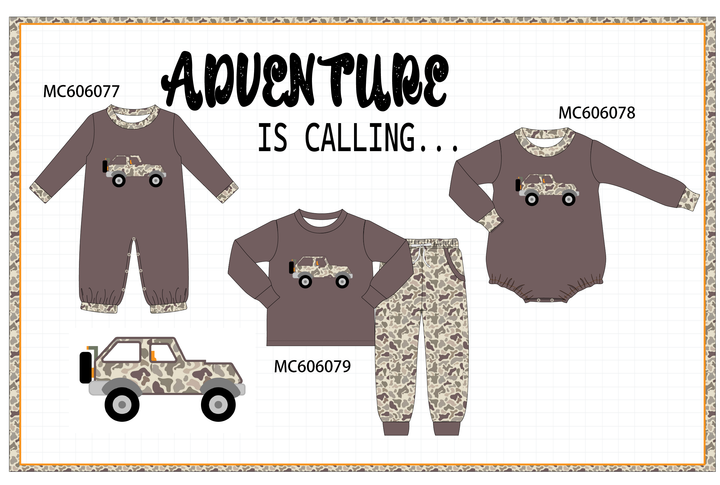 PO95 Mocha brown camouflage adventure applique collection- ETA December