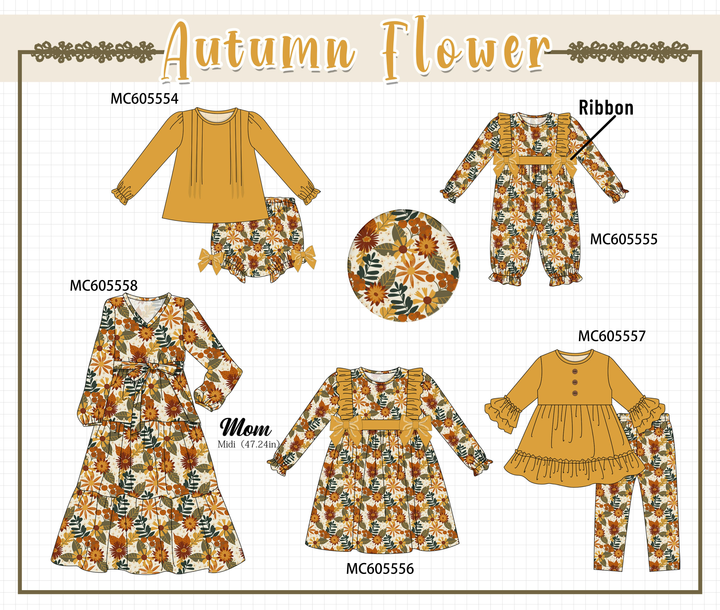 PO93 Mustard floral print ruffle collection-ETA December