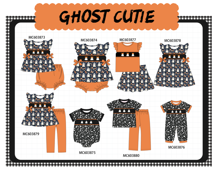 PO85 Orange halloween ghost embroidery collection- ETA Sept
