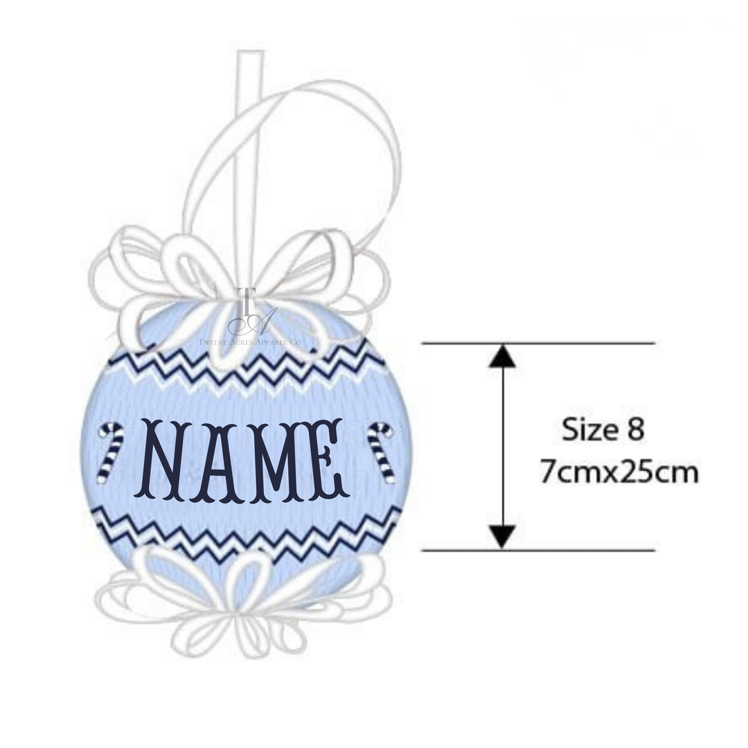HAND SMOCKED PERSONALIZED ORNAMENT- ETA Late November