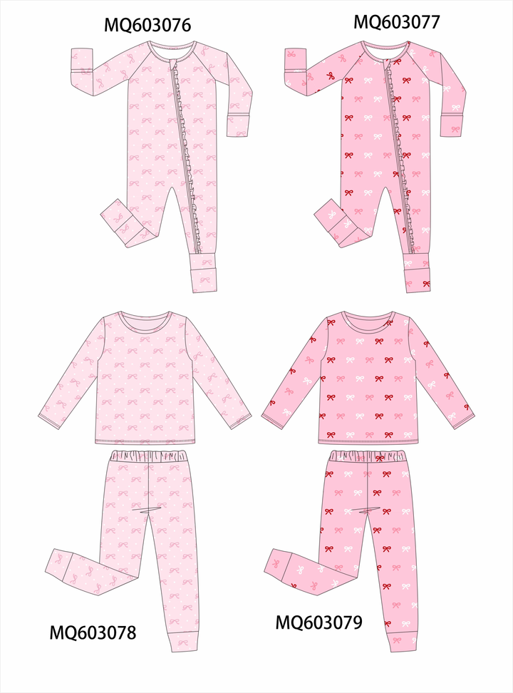 PO84 Pink bow print ruffle collection- ETA Sept