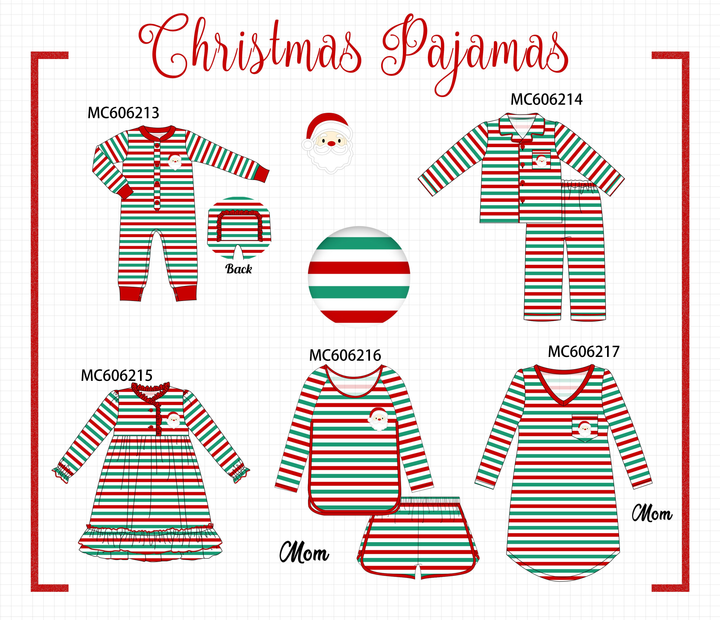 PO95 Red christmas santa claus stripe pajama collection- ETA December