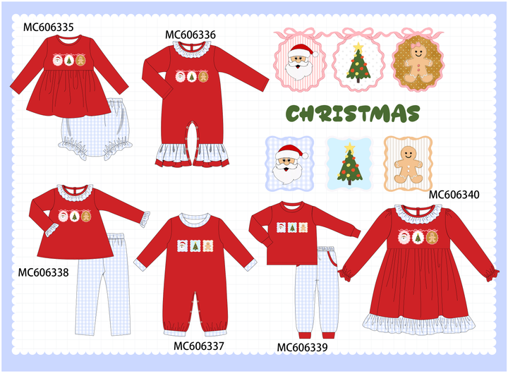 PO95 Red christmas santa tree gingerbread applique collection- ETA December