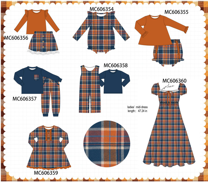 PO95 Rust&navy plaid collection- ETA December
