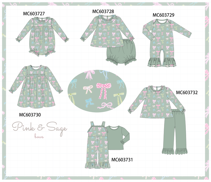 PO85 Sage bow print ruffle collection- ETA Sept