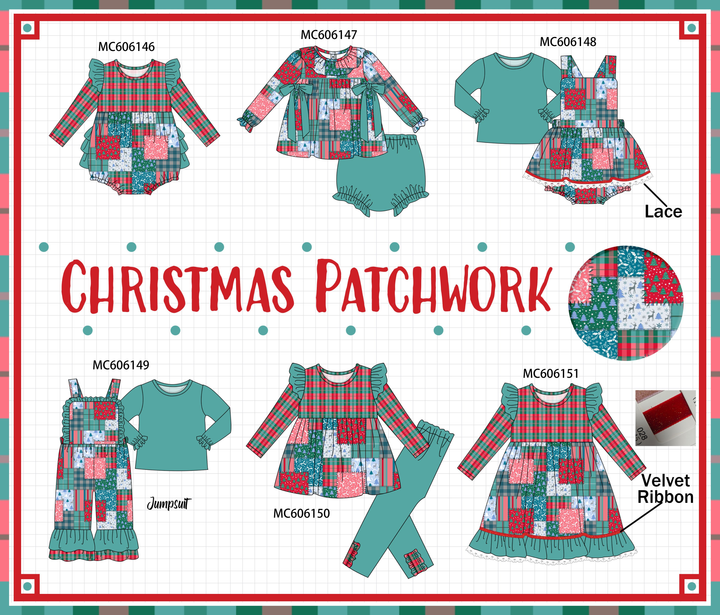 PO95 Teal christmas patchwork collection- ETA December