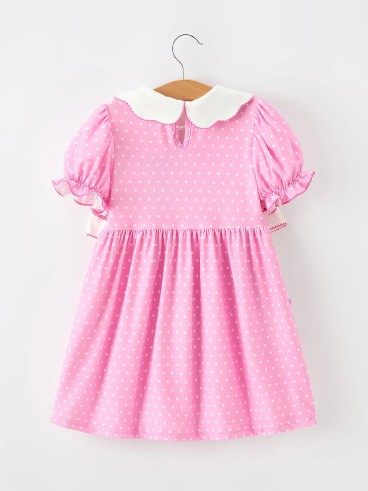 Christmas Girls Santa Bow Peter Pan Collar Dress- ETA November