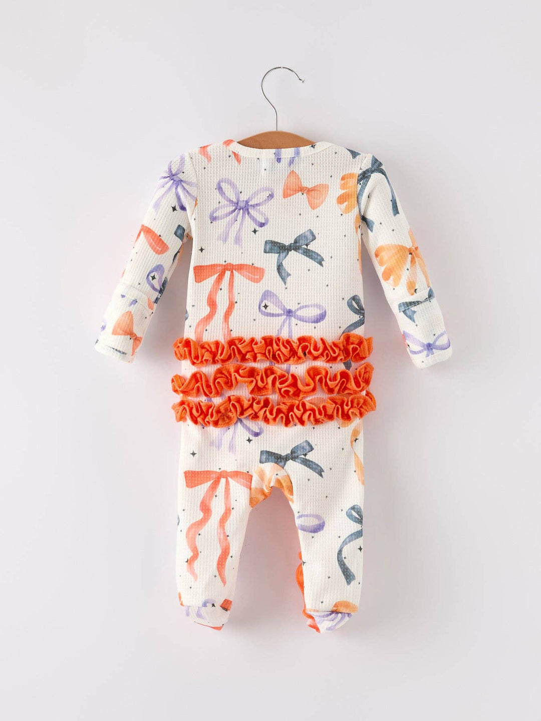 Rylee Faith Designs - Halloween Mommy and Me Bow Print Pajama Girls Romper: 18M