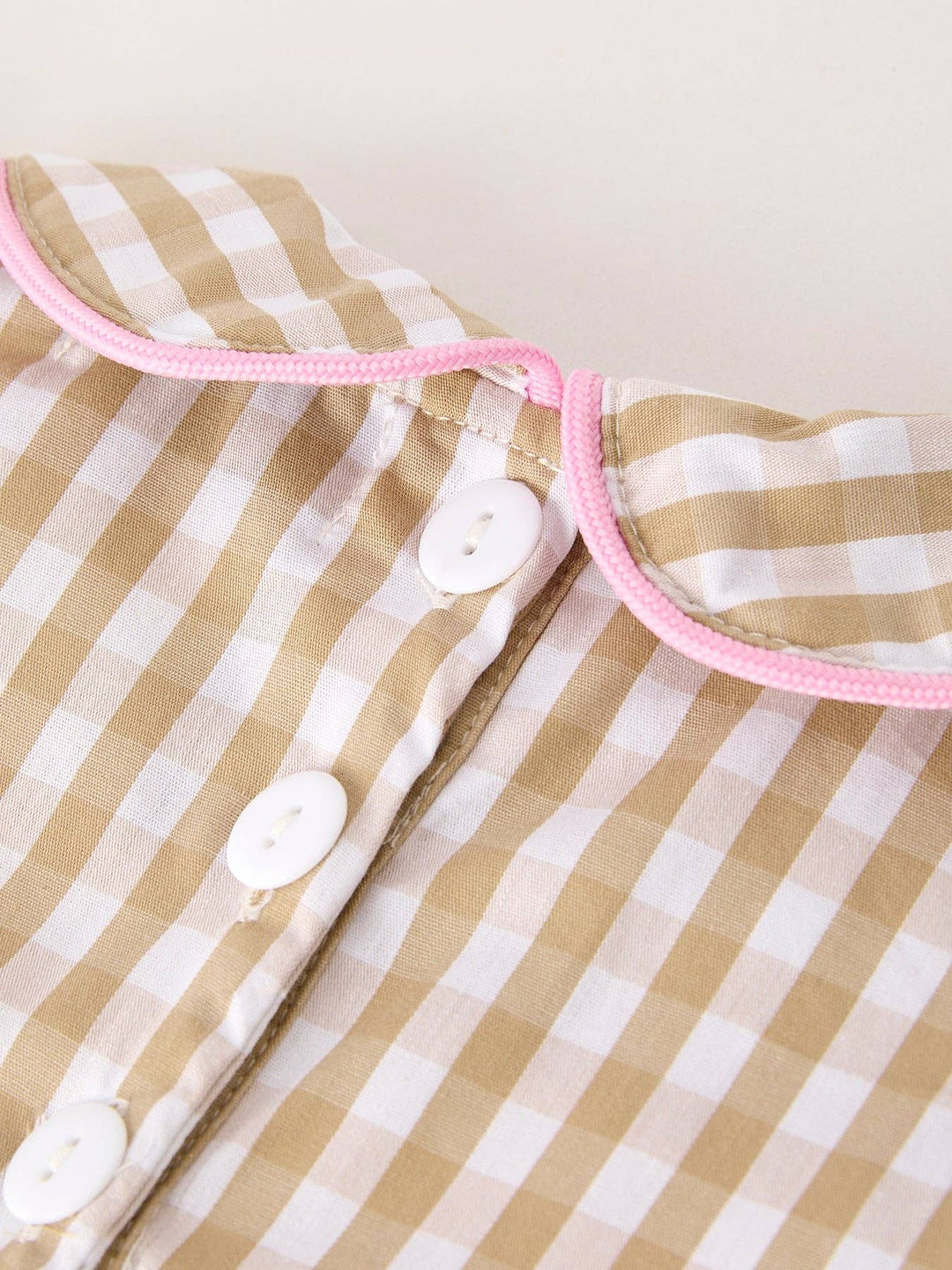 Rylee Faith Designs - Fall Thanksgiving Lapel Plaid Chick Embroidery Smocking Bow Baby Girls Romper: 18M
