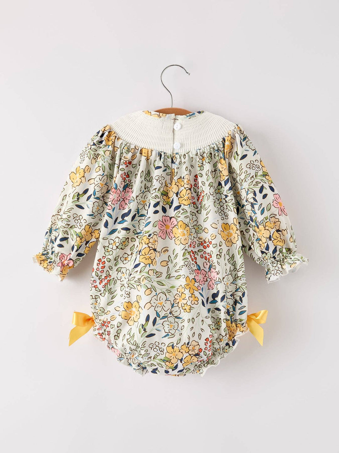 Rylee Faith Designs - Fall  Embroidery Smocking Bow Floral Leaf Baby Girls Romper: 12M