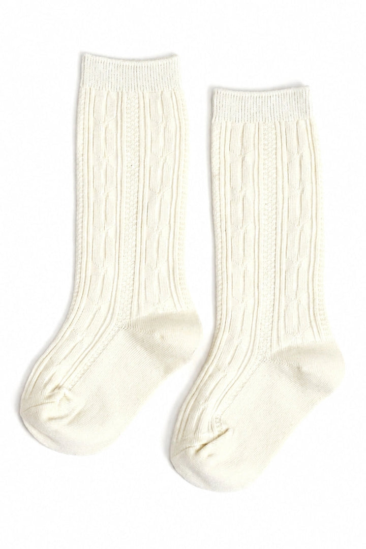 Ivory Cable Knit Knee High Socks