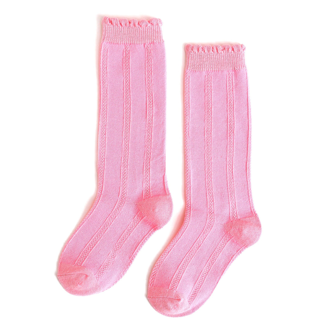 Blossom Scalloped Knee High Socks