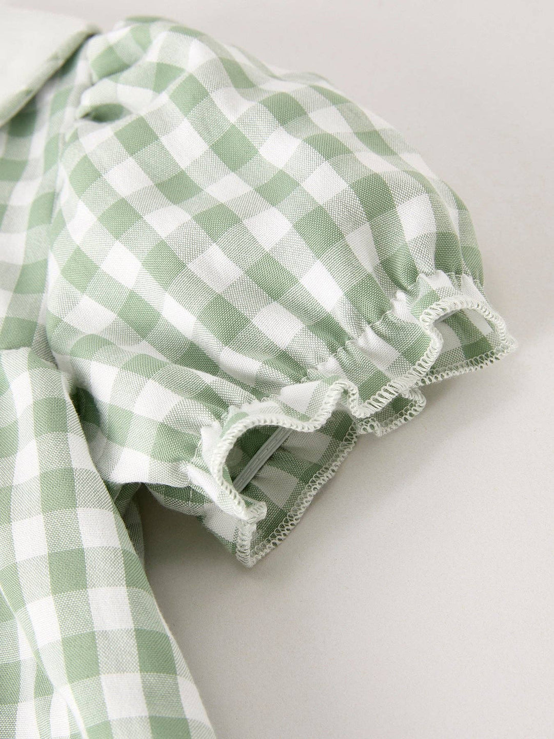 Rylee Faith Designs - Fall Halloween & Thanksgiving Pumpkin Applique Plaid Green Girls Dress: 3