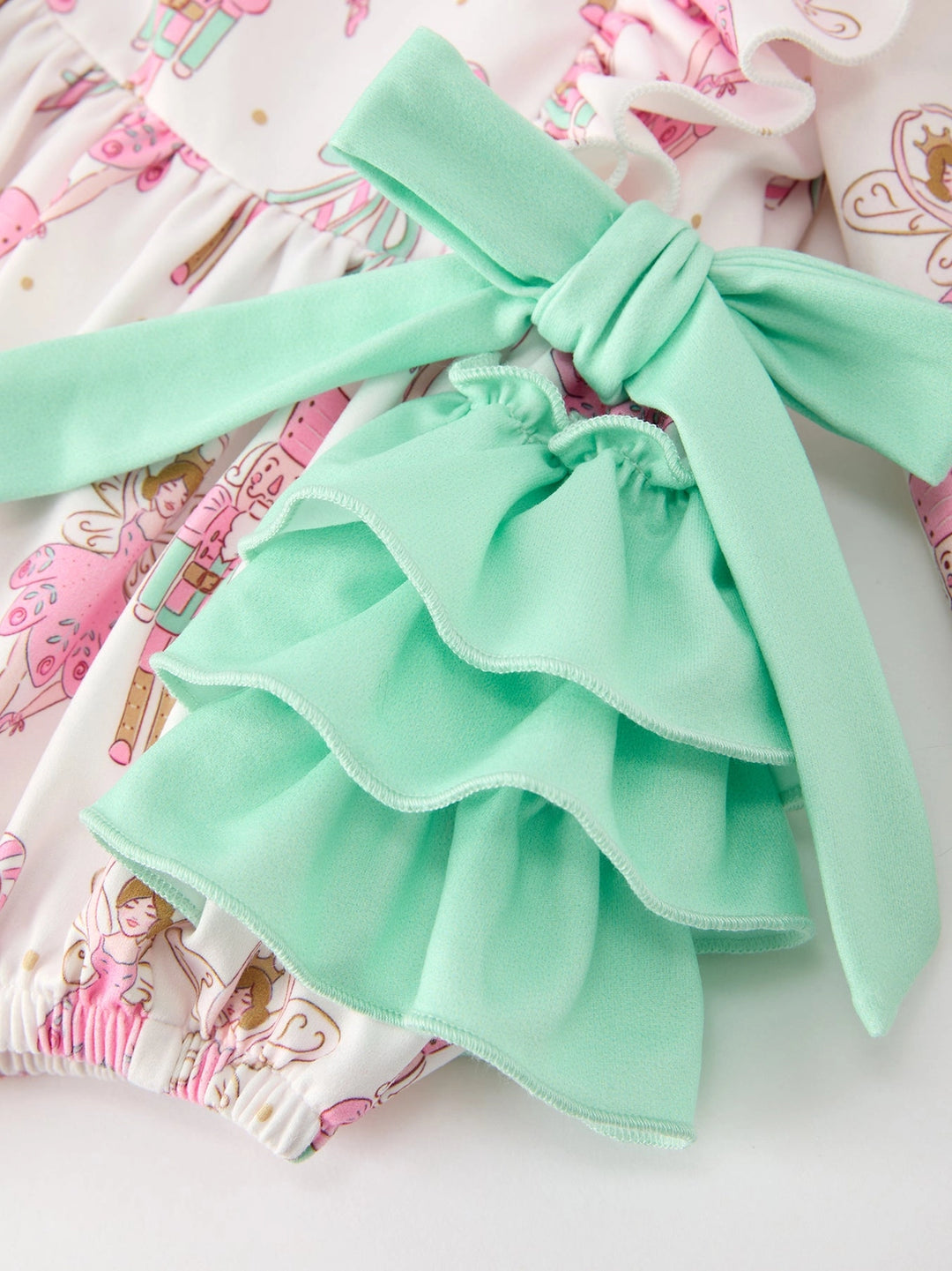 Nutcracker Fairy Bow Baby Girl Bubble Romper- ETA November