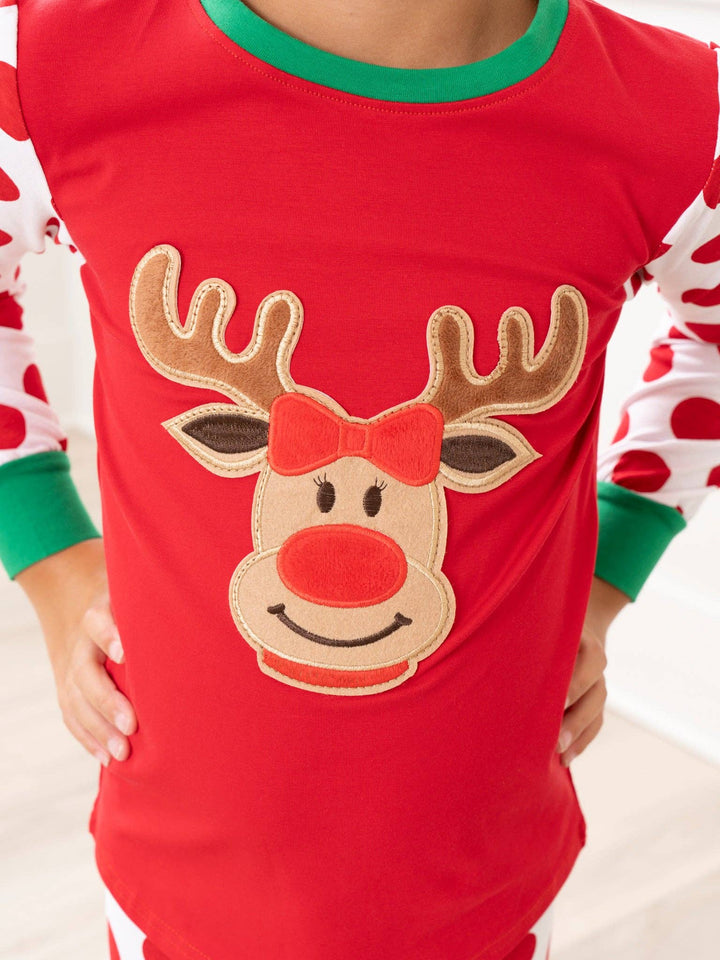 Marie Nicole Clothing - Christmas Reindeer Pajamas - For Boys & Girls: 3/6MOS / Girl