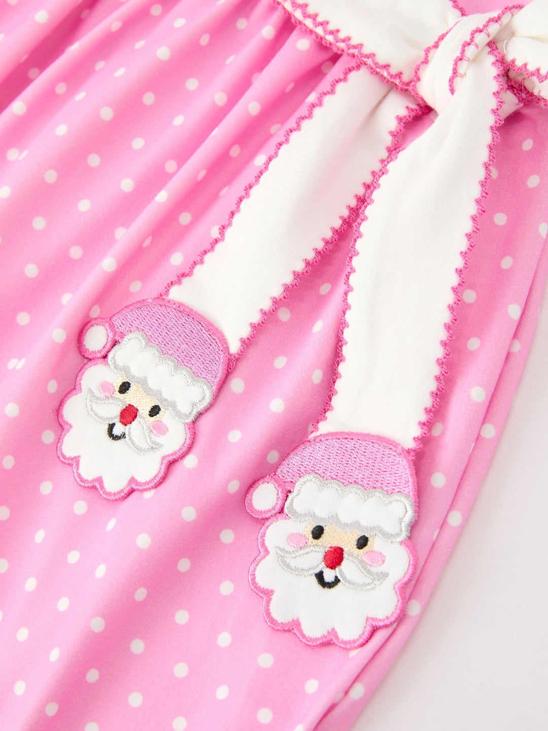 Christmas Girls Santa Bow Peter Pan Collar Dress- ETA November