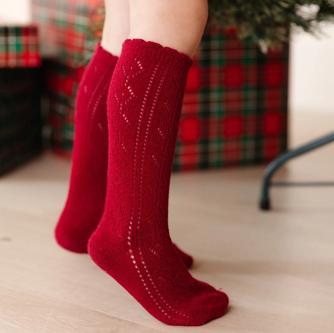 Scalloped Fancy Knee High Socks