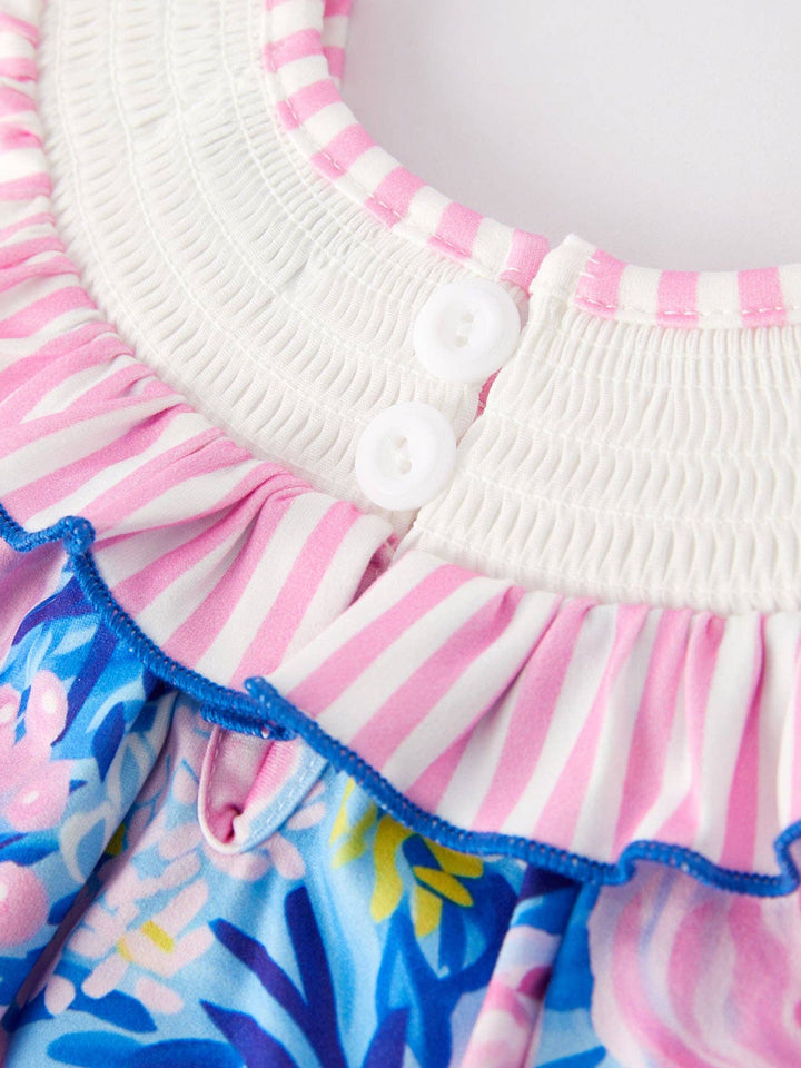 “I ❤ MAMA” Embroidered Smocked Romper