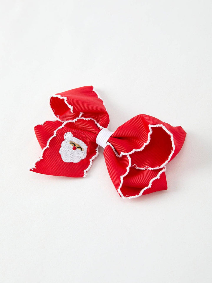 Rylee Faith Designs - Winter Christmas Santa Hair Clip 4.3inch: Red