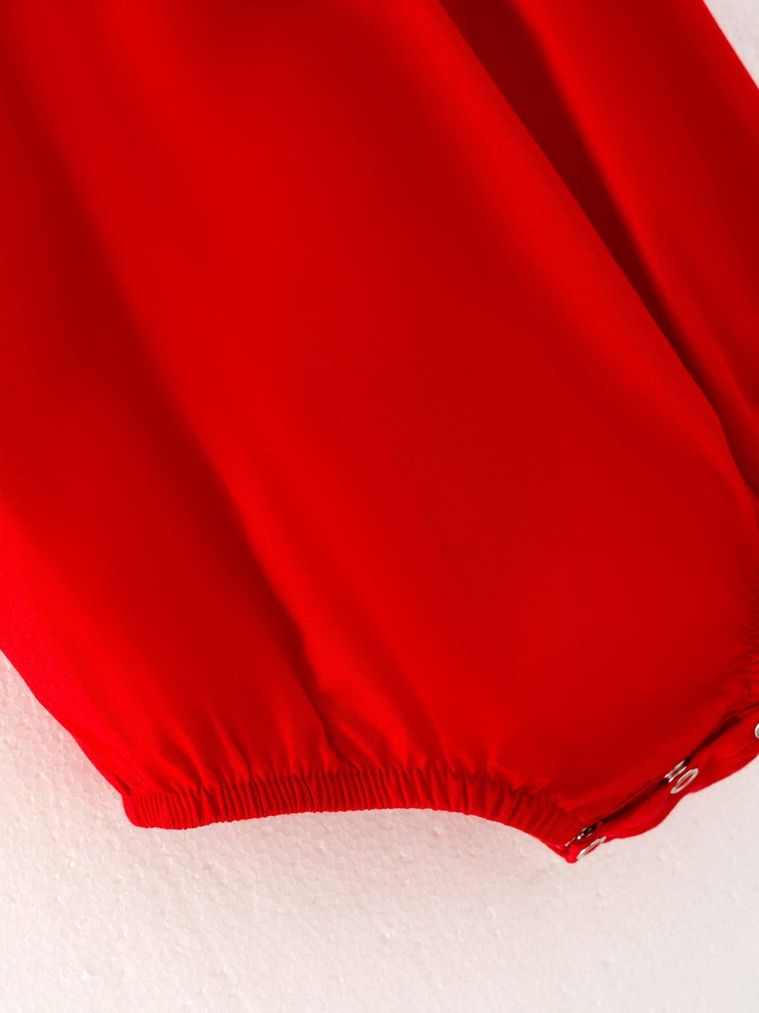 Bows Smocked Embroidered Red Romper