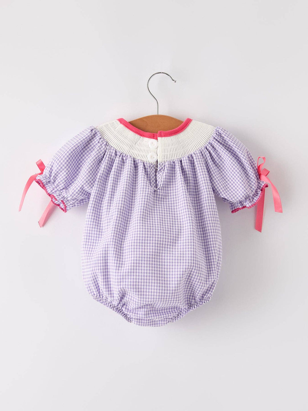 Spider Smock Embroidery Purple Girls Romper