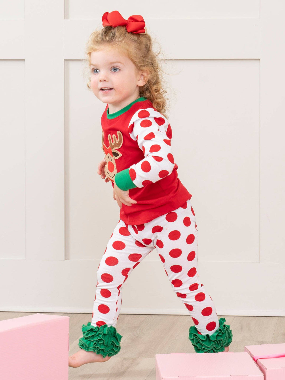 Marie Nicole Clothing - Christmas Reindeer Pajamas - For Boys & Girls: 3/6MOS / Girl
