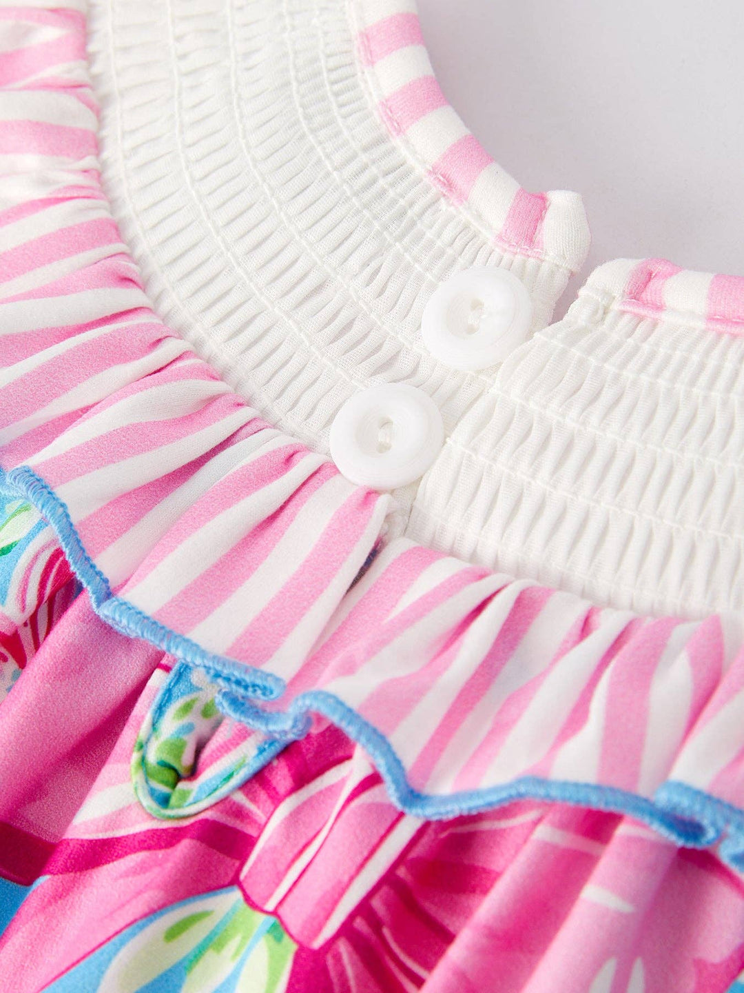 “I ❤ DAD”Embroidered Smocked Baby Girls Romper