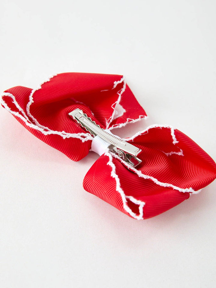 Rylee Faith Designs - Winter Christmas Santa Hair Clip 4.3inch: Red