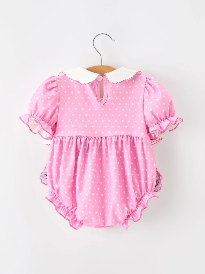 Christmas Baby Girls Santa Bow Peter Pan Collar Romper- ETA November