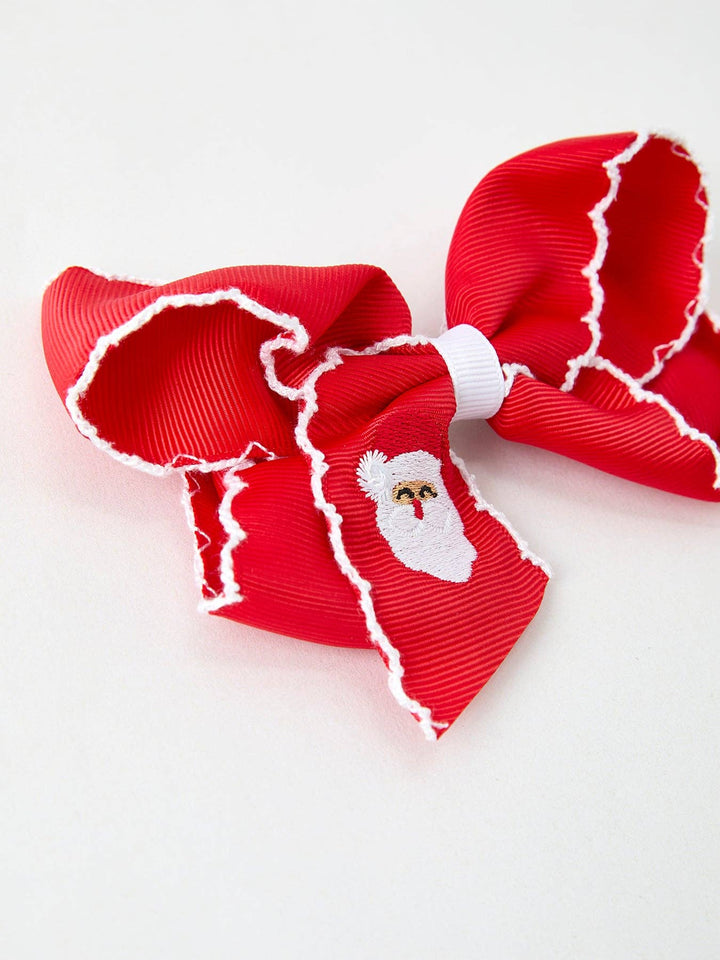 Rylee Faith Designs - Winter Christmas Santa Hair Clip 4.3inch: Red