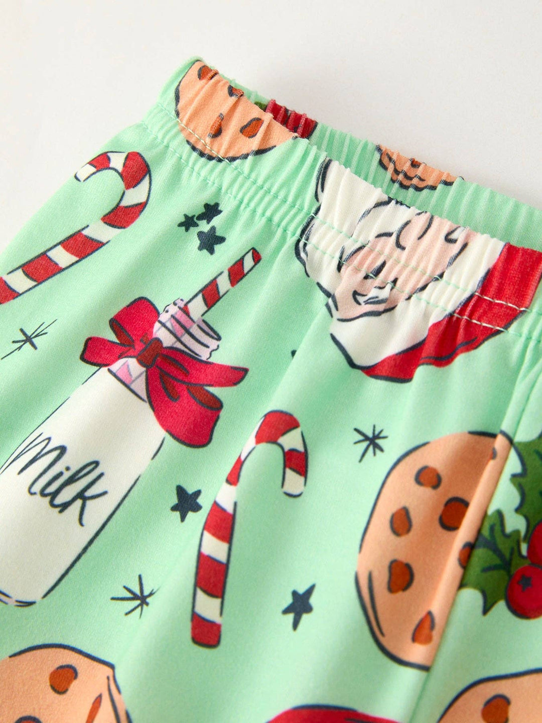 Rylee Faith Designs - Christmas Santa and Cookie Print Girls Pajamas with Red Ruffle: 5
