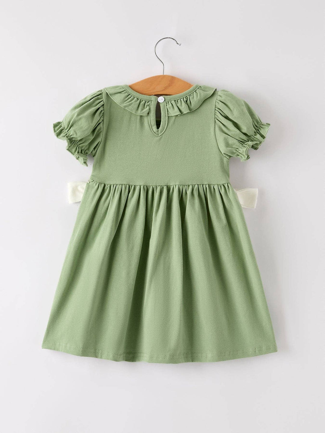 Rylee Faith Designs - Fall Thanksgiving Chicken Smock Embroidered Green  Baby Girl Dress: 2