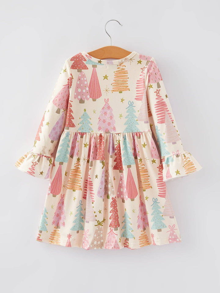 Rylee Faith Designs - Christmas Tree Print Girls Dress: 2