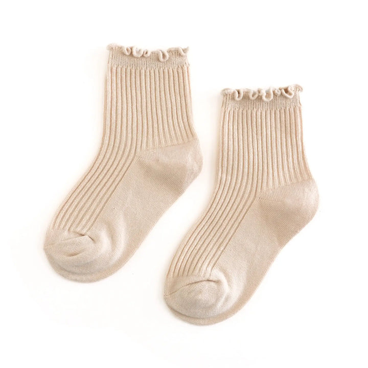 Ribbed Lettuce Trim Midi Socks Pre-Order- ETA end of August